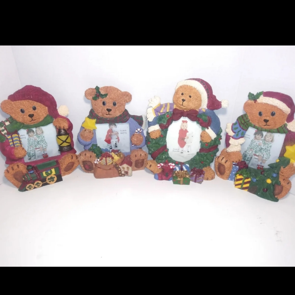Vintage christmas bear light up Photo frames